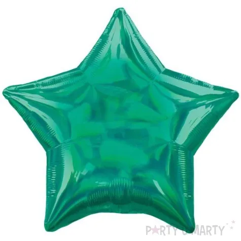 balon foliowy gwiazda holograficzna zielony amscan 17 str
