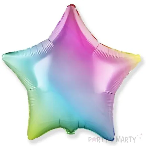 balon foliowy gwiazda jumbo gradient pastelowy flexmetal 32 str