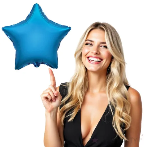 balon foliowy gwiazda jumbo niebieski flexmetal 28 str
