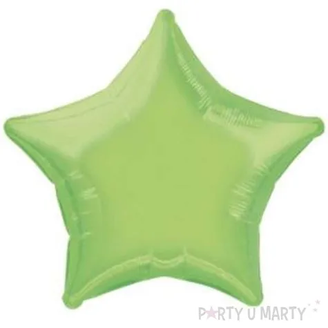 balon foliowy gwiazda limonkowy unique 18 str