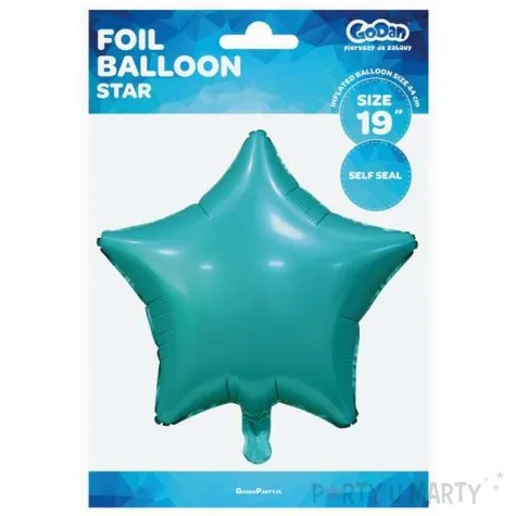 balon foliowy gwiazda matowa turkusowy godan 19 str