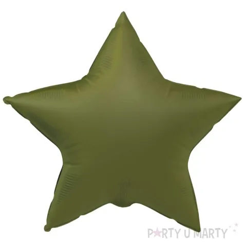 balon foliowy gwiazda matowy oliwkowy folat 18 str