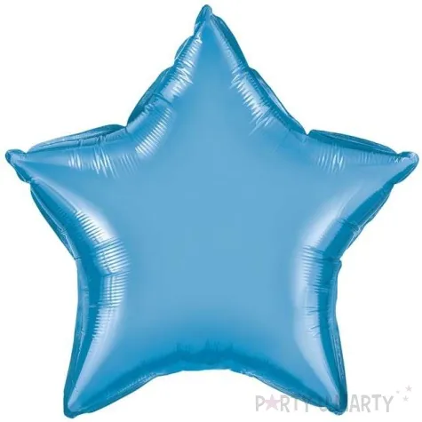 balon foliowy gwiazda niebieski chrom qualatex 20 str