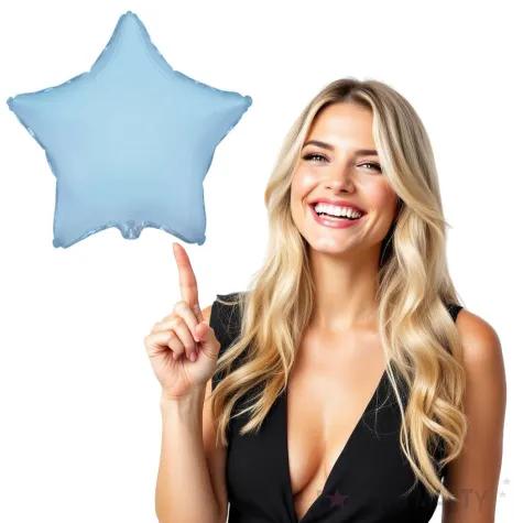 balon foliowy gwiazda niebieski jasny flexmetal 9 str