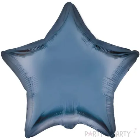 balon foliowy gwiazda niebieski stalowy satynowy flexmetal 18 str