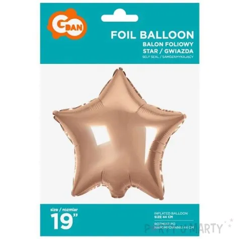 balon foliowy gwiazda rozowe zloto metalik godan 19 str