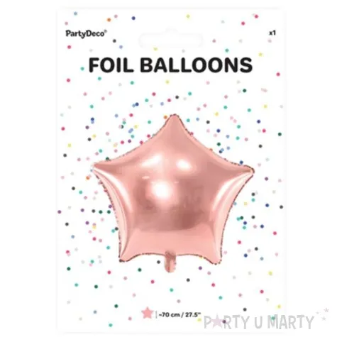balon foliowy gwiazda rozowe zloto metalik partydeco 27 str