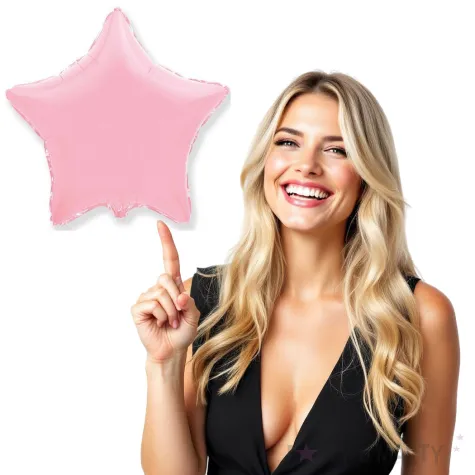 balon foliowy gwiazda rozowy jasny flexmetal 18 str