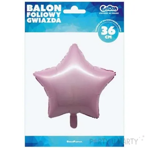 balon foliowy gwiazda rozowy jasny godan 18 str
