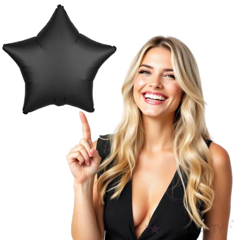 balon foliowy gwiazda satynowa czarny amscan 17 str