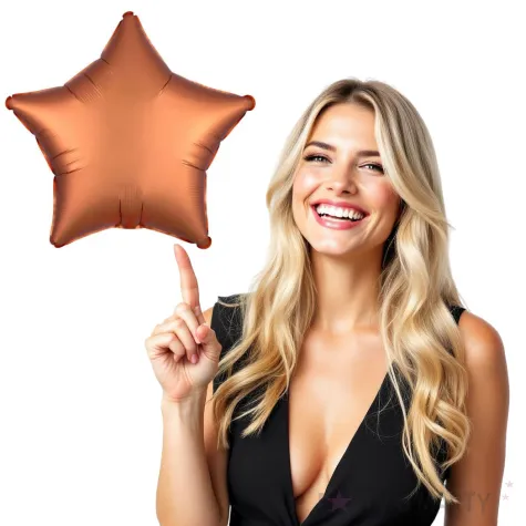 balon foliowy gwiazda satynowa miedziany amscan 17 str