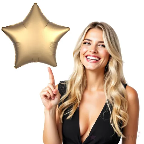 balon foliowy gwiazda satynowa zloty amscan 17 str