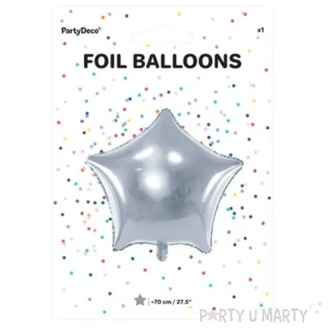 balon foliowy gwiazda srebrny metalik 27 str