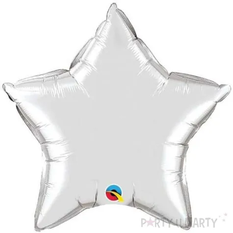 balon foliowy gwiazda srebrny qualatex 20 str