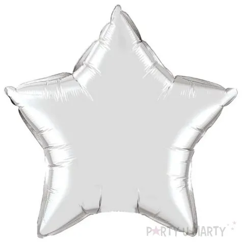 balon foliowy gwiazda srebrny unique 18 str
