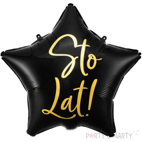 balon foliowy gwiazda sto lat czarny partydeco 18 5 str