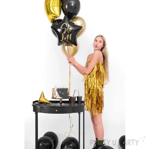 balon foliowy gwiazda sto lat czarny partydeco 18 5 str