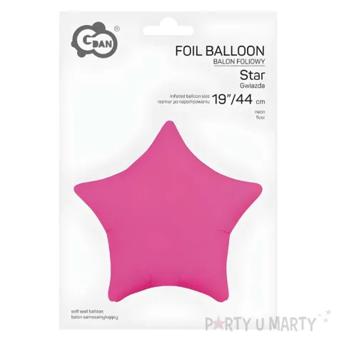 balon foliowy gwiazda swiecaca w ciemnosci dekoracja na urodziny rozowa fluorescencyjna 19