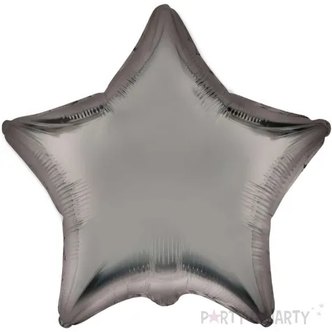 balon foliowy gwiazda szary stalowy satynowy flexmetal 18 str