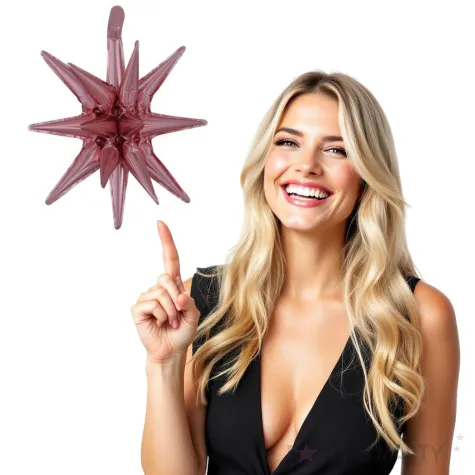 balon foliowy gwiazda z kolcami rozowe zloto amscan 19 shp