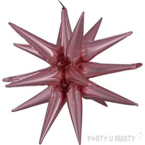 balon foliowy gwiazda z kolcami rozowe zloto amscan 34 shp