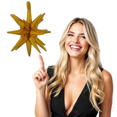 balon foliowy gwiazda z kolcami zloty amscan 19 shp