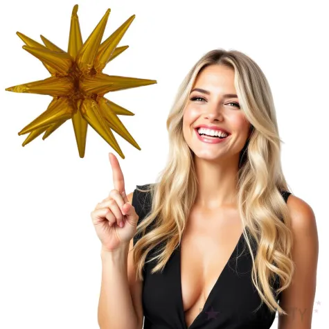 balon foliowy gwiazda z kolcami zloty amscan 34 shp