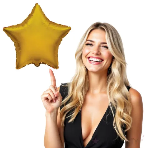 balon foliowy gwiazda zloty flexmetal 4 str