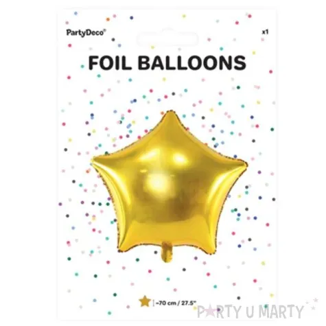 balon foliowy gwiazda zloty metalik 27 str