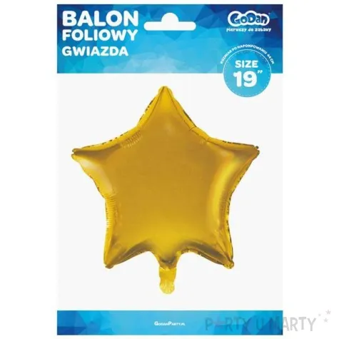 balon foliowy gwiazda zloty satynowy godan 19 str