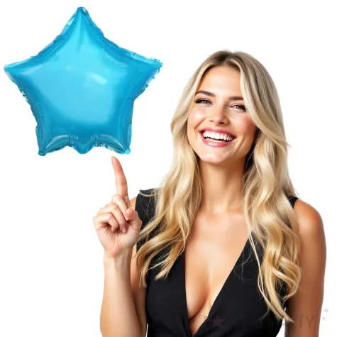 balon foliowy gwiazdka blekitny pudrowy dekoracjepolska 10 str