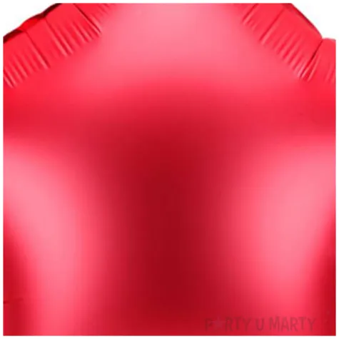 balon foliowy gwiazdka czerwony satynowy partydeco 19 str