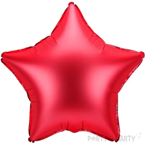 balon foliowy gwiazdka czerwony satynowy partydeco 19 str