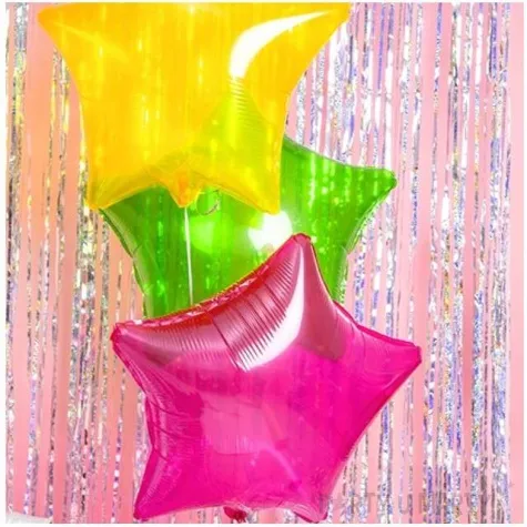 balon foliowy gwiazdka rozowy transparentny partydeco 19 str