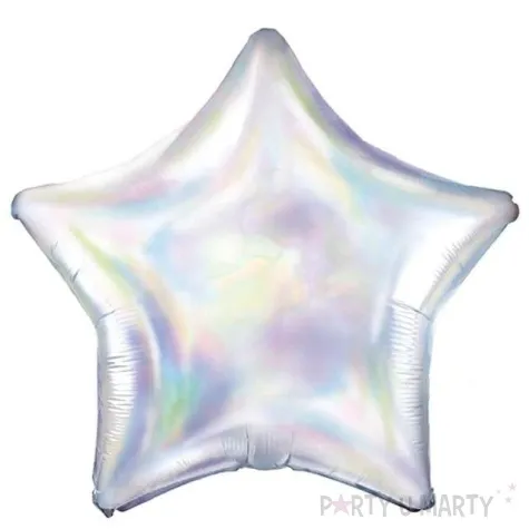 balon foliowy gwiazdka srebrny partydeco 19 str