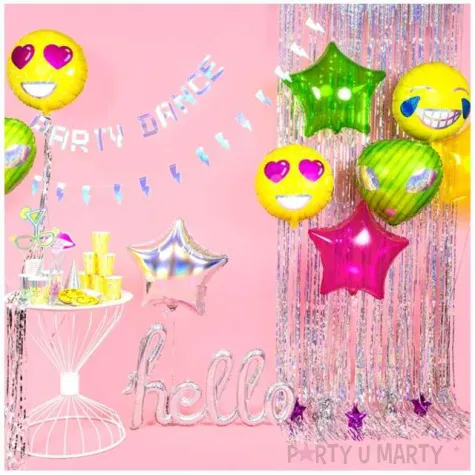 balon foliowy gwiazdka srebrny partydeco 19 str