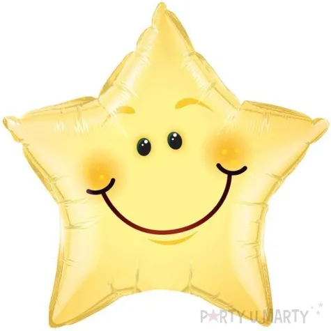 balon foliowy gwiazdka z usmiechem qualatex 20 str