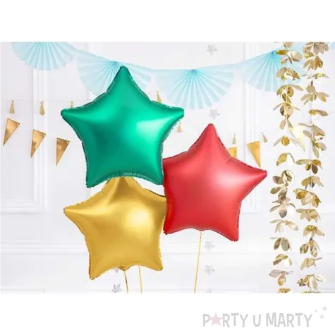 balon foliowy gwiazdka zielony satynowy partydeco 19 str