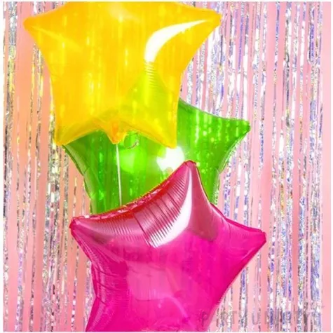 balon foliowy gwiazdka zielony transparentny partydeco 19 str