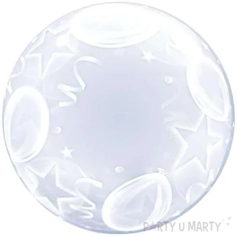 balon foliowy gwiazdy i baloniki transparentny qualatex 24 orb