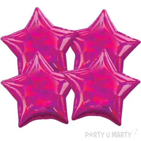 balon foliowy gwiazdy opalizujace magenta godan 19 4 szt str