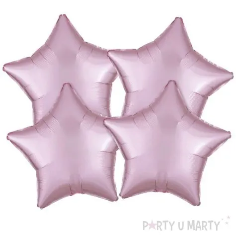 balon foliowy gwiazdy satynowe rozowy godan 19 4 szt
