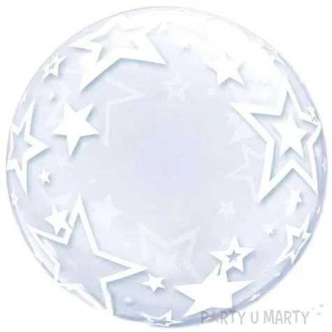 balon foliowy gwiazdy srebrny qualatex 24 orb