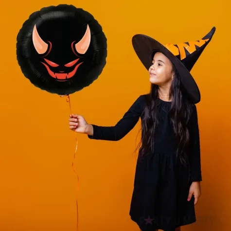 balon foliowy halloween demon czarny 18 rnd