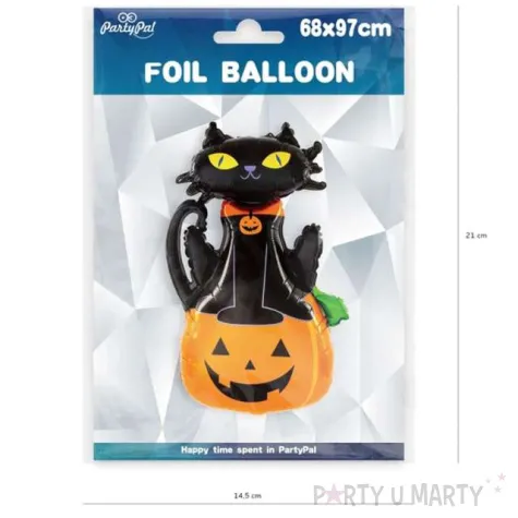 balon foliowy halloween dynia i kot czarno pomaranczowy patypal 38 shp