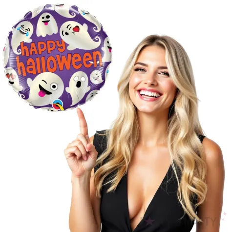 balon foliowy halloween emotikony qualatex 18 rnd