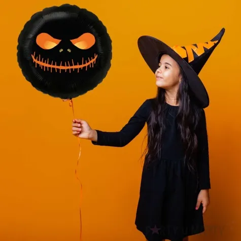 balon foliowy halloween straszna dynia czarny 18 rnd