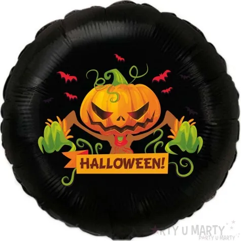 balon foliowy halloween zla dynia czarny 18 rnd