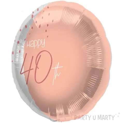 balon foliowy happy 40th rozowe zloto folat 18 rnd