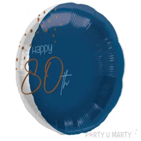 balon foliowy happy 80th niebieski folat 18 rnd